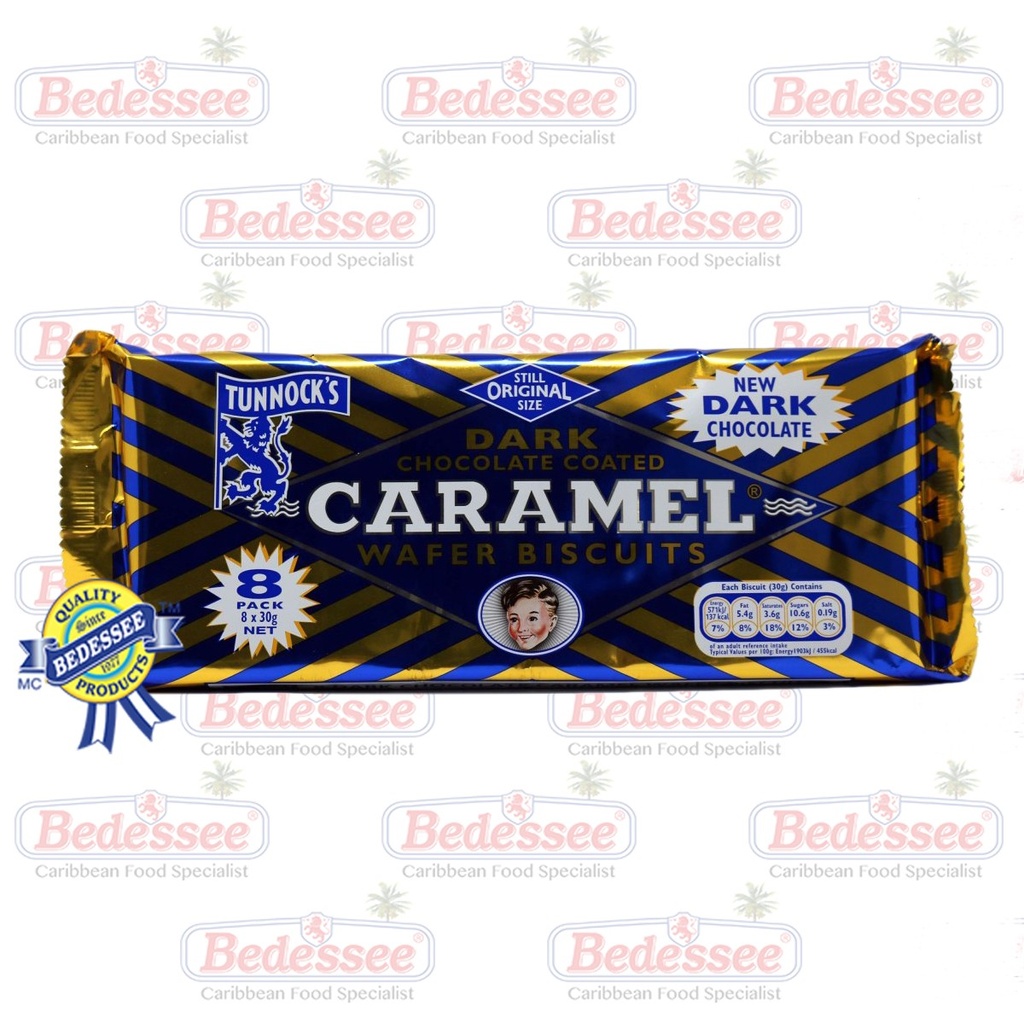 TUNNOCK'S CARAMEL DARK CHOCOLATE 8 PK 30 G
