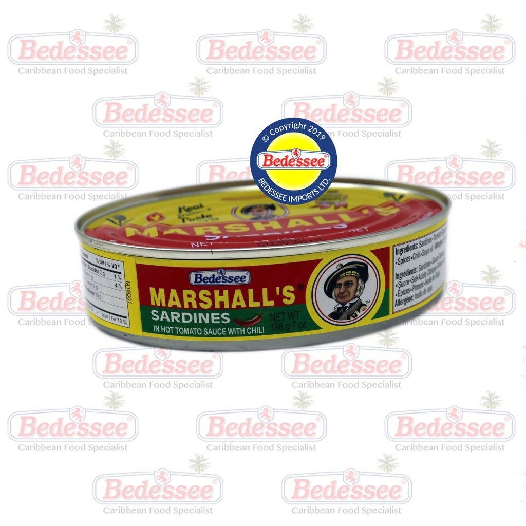MARSHALL'S SARDINES TOMATO CHILI OVAL 198 G