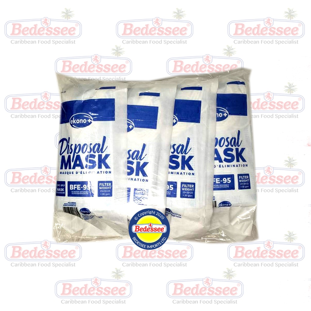 EKONO PLUS MASK 3PLY 20PK -200 MASKS 20 PC