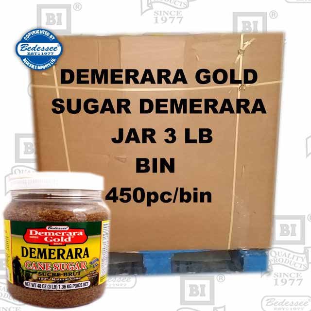 DEMERARA GOLD DEMERARA SUGAR JAR BIN 3 LB
