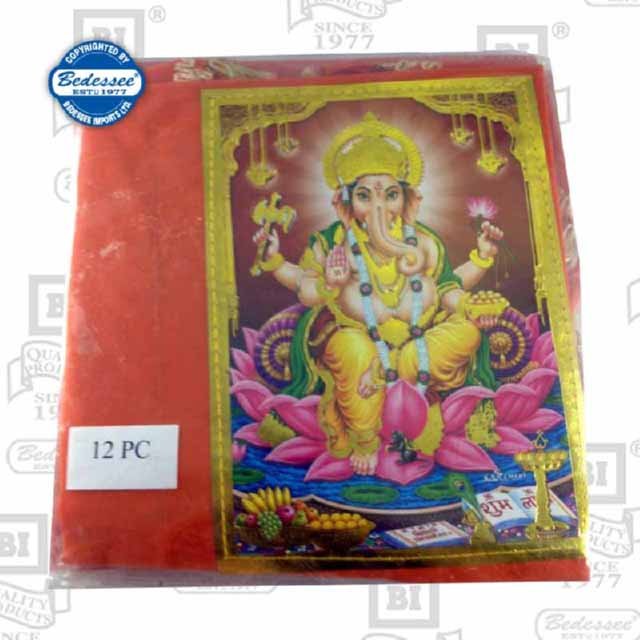 INDIAN PRIDE FLAG PIC GANESH ORANGE 12 PC