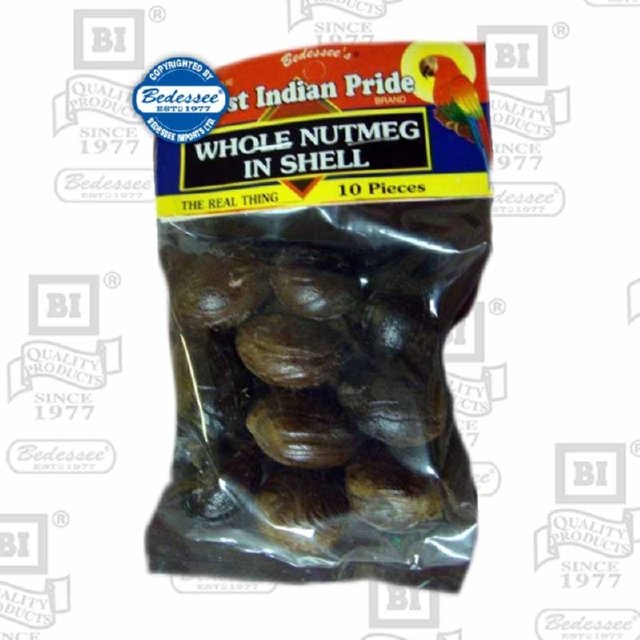 WEST INDIAN PRIDE NUTMEG WHOLE WITH SHELL 8 PC