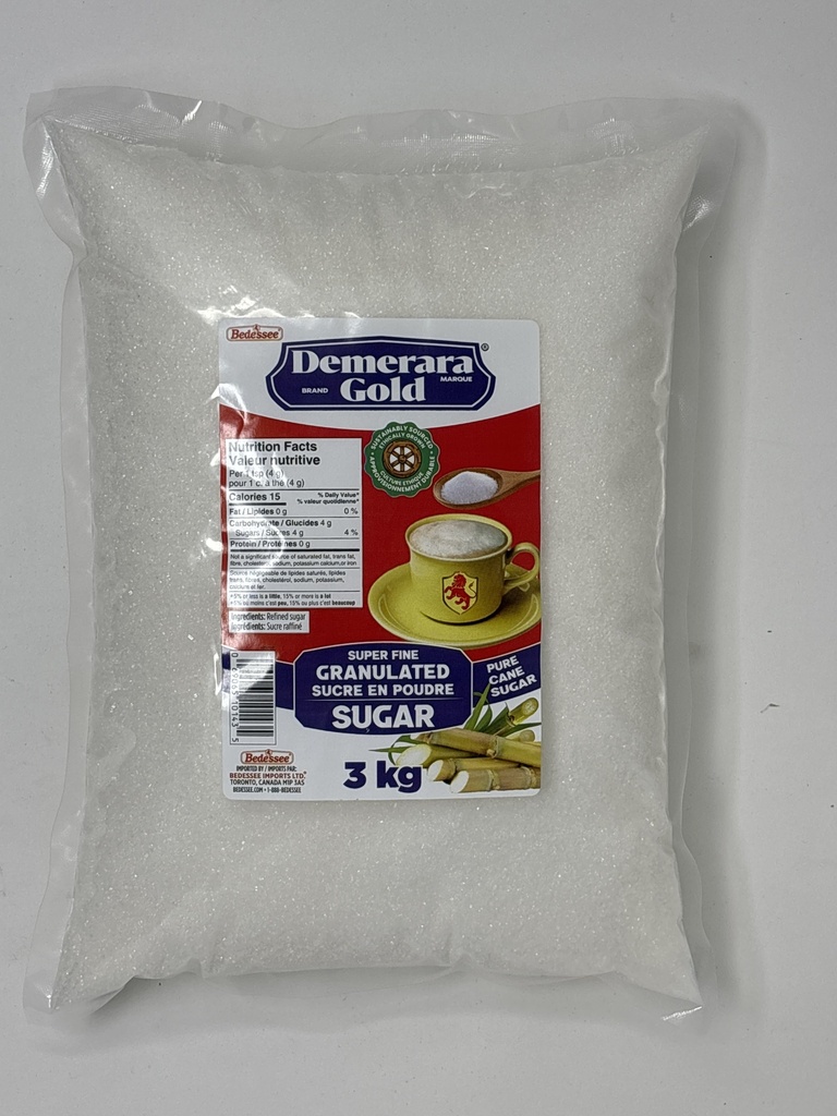 DEMERARA GOLD WHITE SUGAR 3 KG
