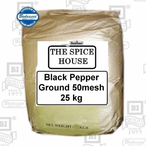 THE SPICE HOUSE BLACK PEPPER GROUND 50 MESH 25 kg